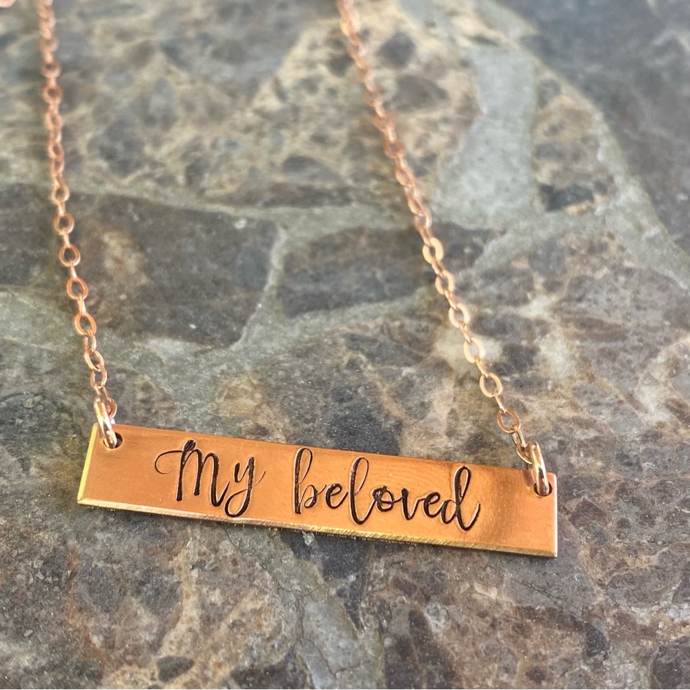 My Beloved Rose Gold Bar Necklace - Women Jewelry